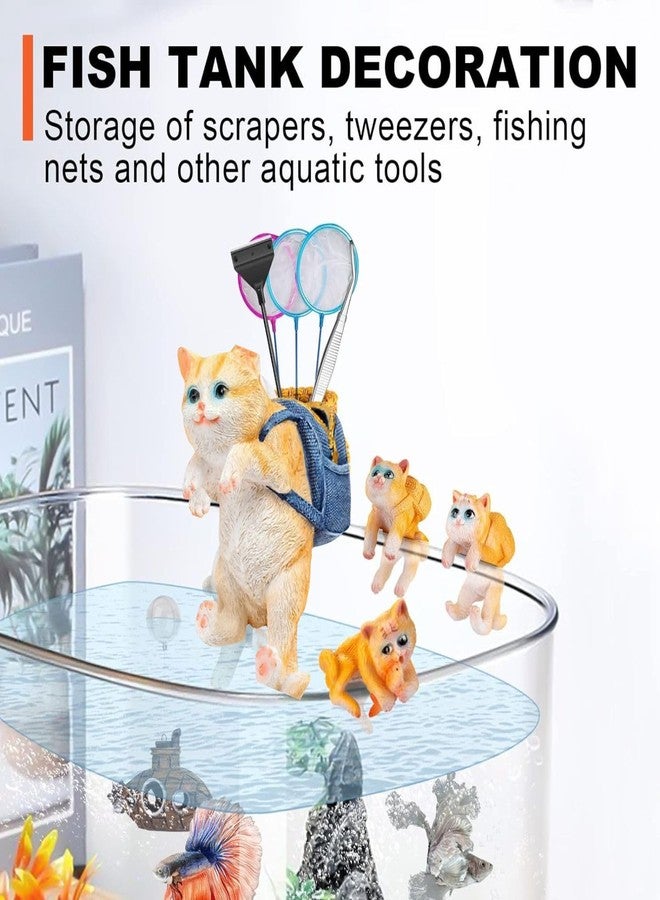 VAYINATO® Hanging Big Cat with Bag for Aquarium Fish Tank Tools Holder and Indoor Plant Pot Decoration Hanging Type Desk Decoration for Pen and Pencil Holder (Color May Vary) - Image 2